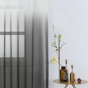 black sheer curtain