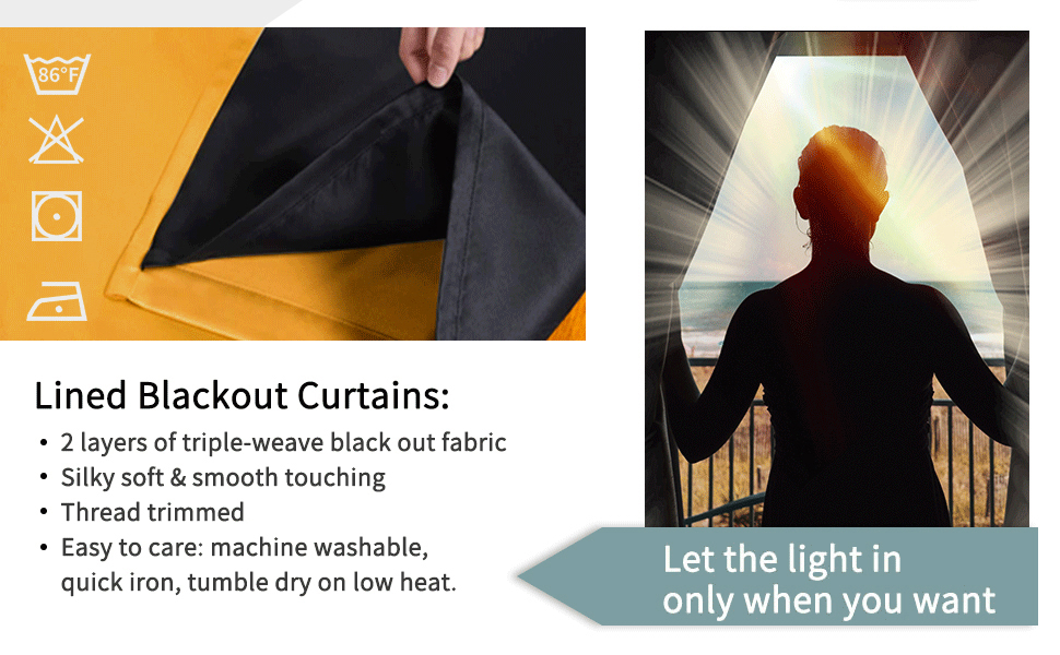 100% blackout curtains bedroom living room thermal insulated total light block privacy layered lined