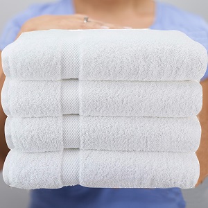 White bath towel bathroom pool gym salon spa