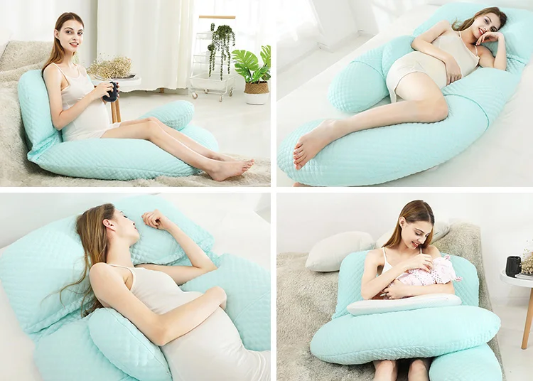 Custom U Shaped 3D Air Mesh Bamboo Comfort Maternity Nursing Full Body Baby Massage Pregnancy Pillow